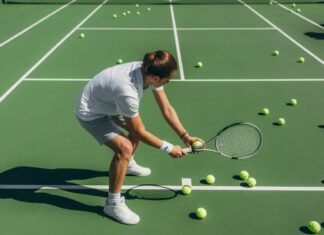 Practice Tennis Beginner: 3 Easy Weekly Training Tips practice tennis beginner picking up balls during training session