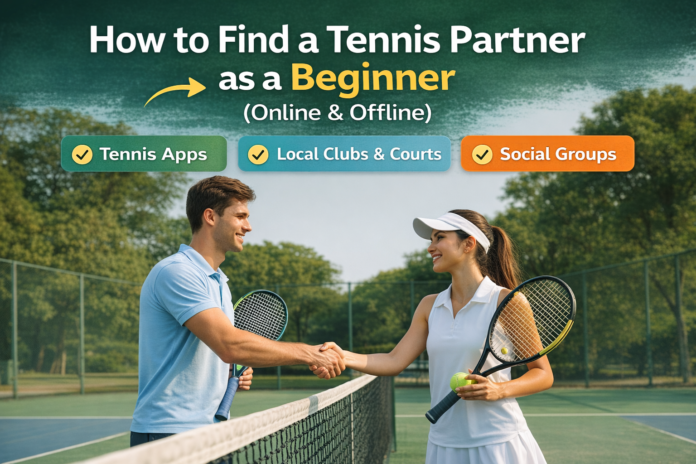 find tennis partner beginner on outdoor court