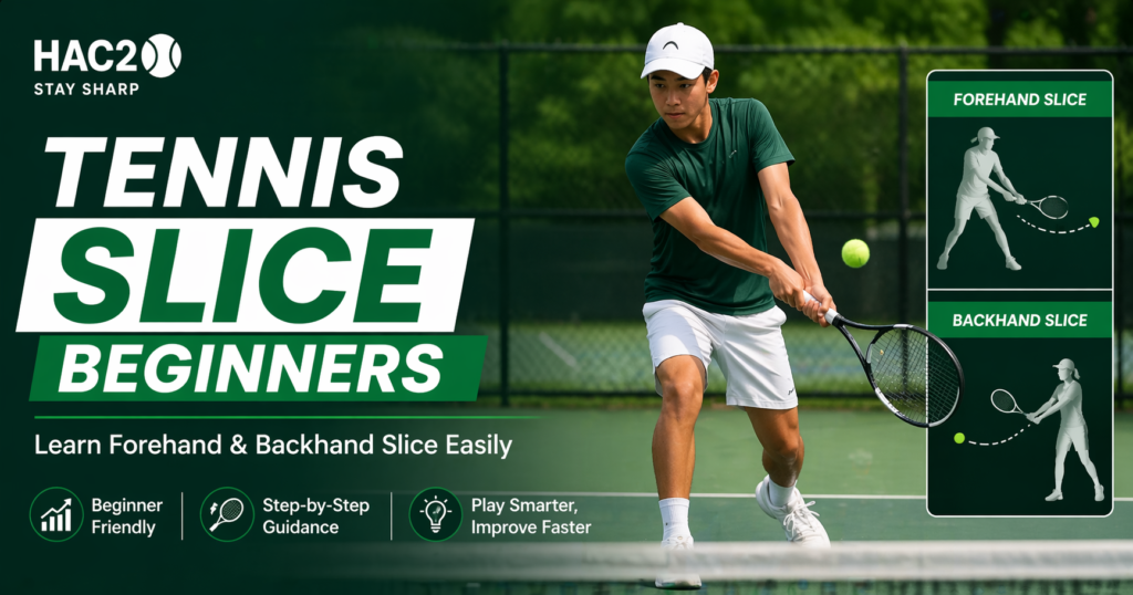 Tennis slice beginners learning forehand and backhand slice