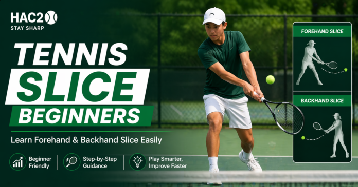 Tennis slice beginners learning forehand and backhand slice