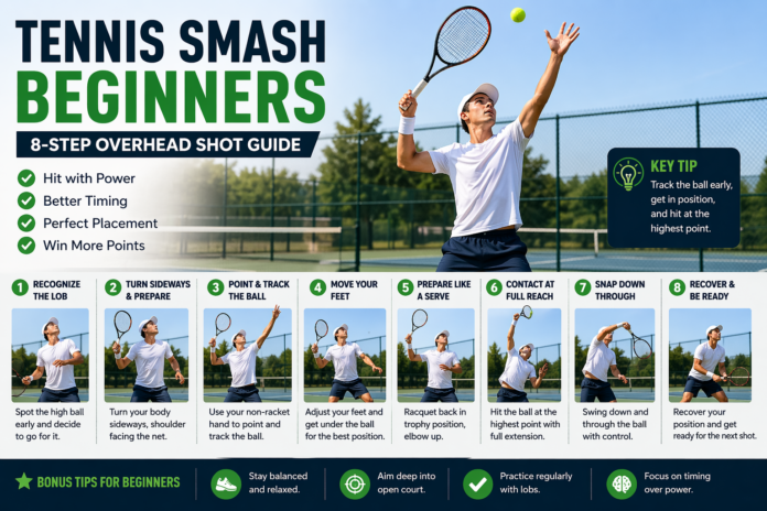tennis smash beginners 8 step overhead shot guide
