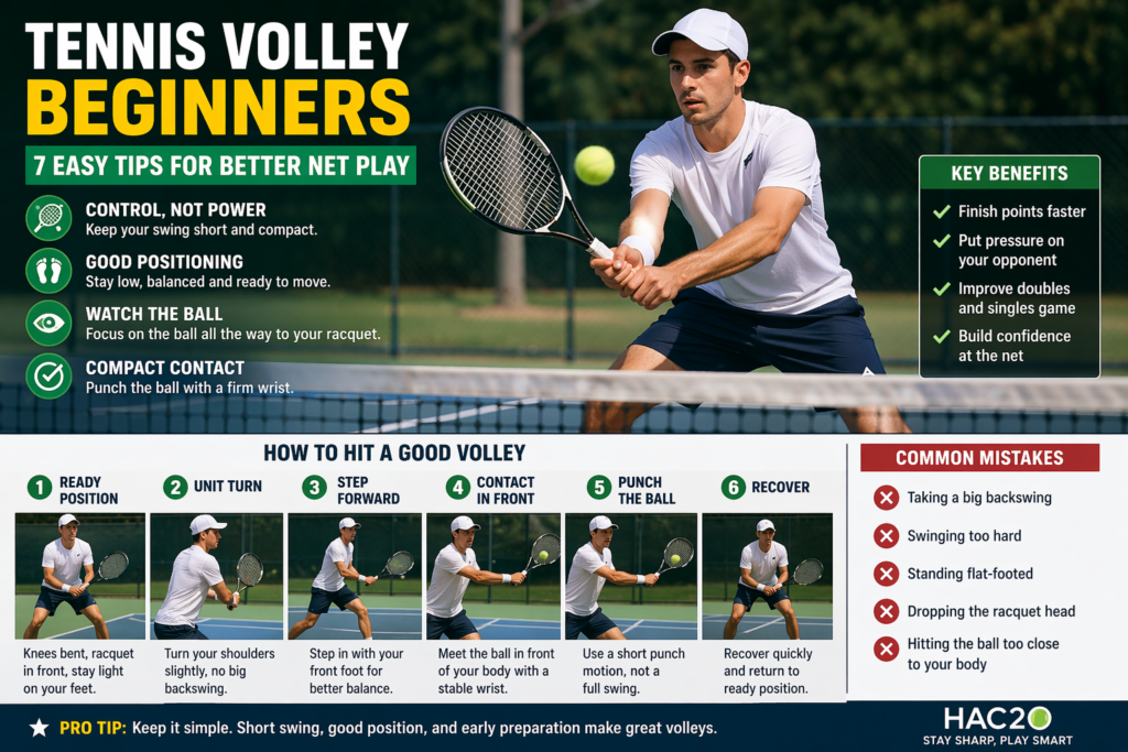 tennis volley beginners guide infographic