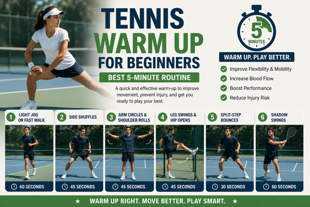 tennis warm up beginners 5 minute routine