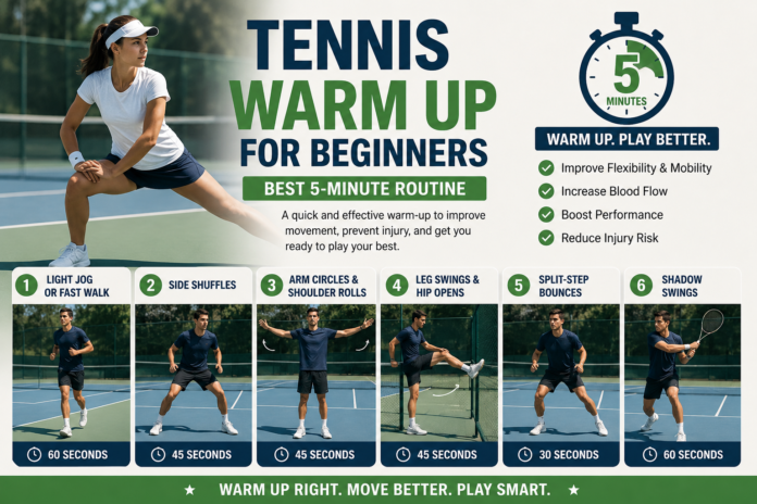 tennis warm up beginners 5 minute routine