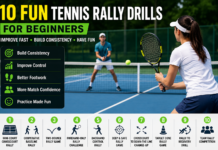 Rally Practice Games for Beginners (Fun Match-Like Drills) Beginner tennis rally drills practice game on outdoor court
