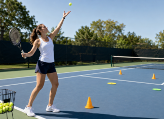 Serve Practice Drills for Beginners (No Coach Needed) Tennis serve drills for beginners practicing serve toss and target accuracy on court