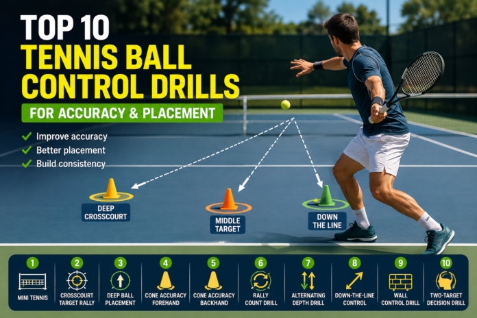 Tennis Ball Control Drills 10 Powerful Accuracy Drills Tennis ball control drills for accuracy and placement on a tennis court